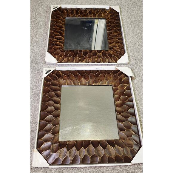 Tribal Mirrors Home or Office Rustic Décor in the Box 13 in x 13 in - Set of 2 - Picture 2 of 7